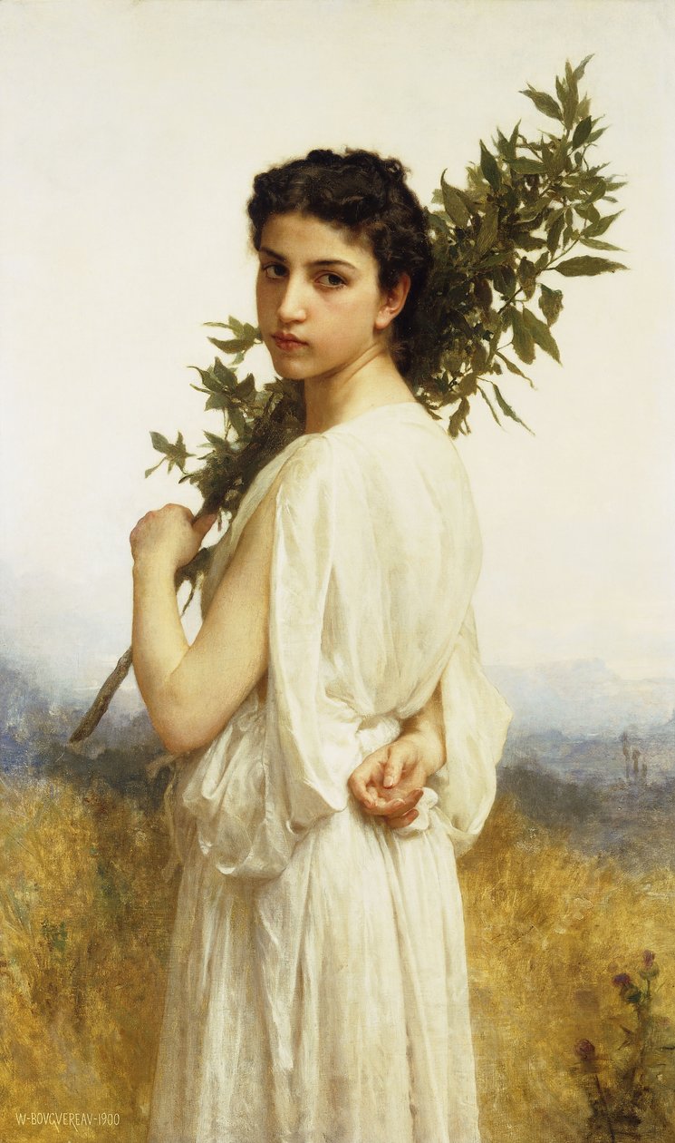Una ninfa sosteniendo una rama de laurel, 1900 de William Adolphe Bouguereau
