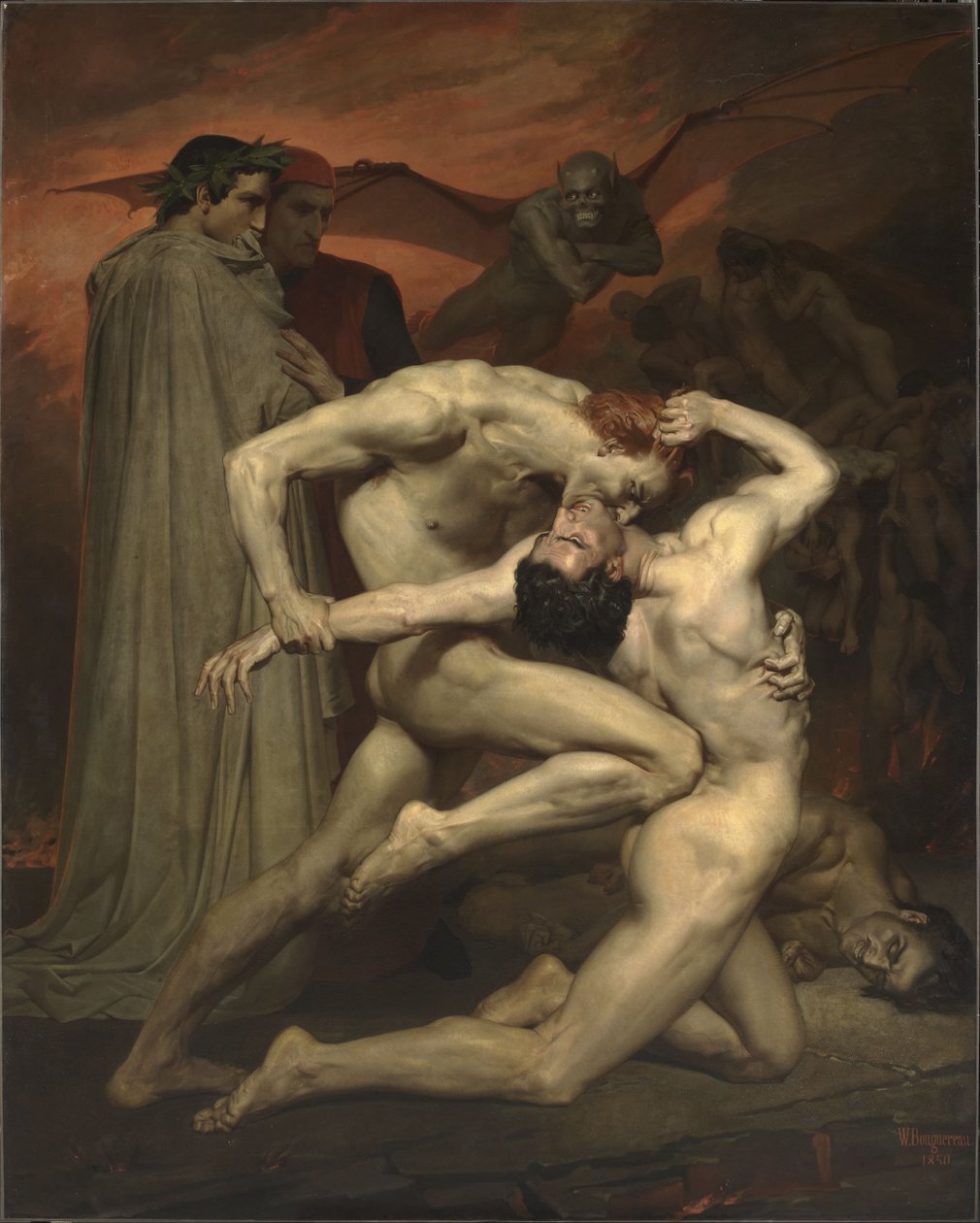 francés:  Dante et Virgile Dante y Virgilio en el infierno de William-Adolphe Bouguereau