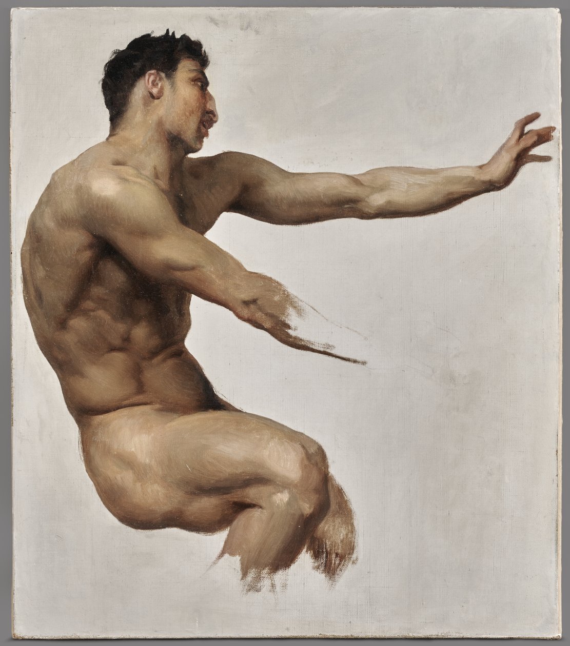 Estudio de Sátiro para Ninfas y Sátiro, c.1873 (óleo sobre lienzo) de William Adolphe Bouguereau