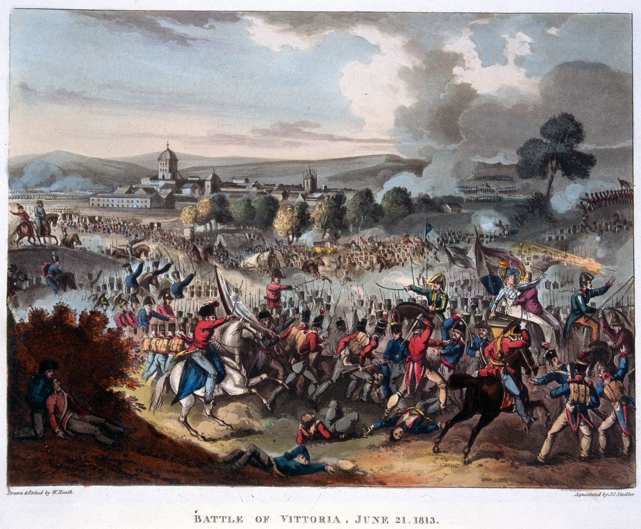 Arthur Wellesley (1769-1852) Lord Wellington entrando en Salamanca, grabado por J.C. Stadler, publicado en 1818 de William (after) Heath