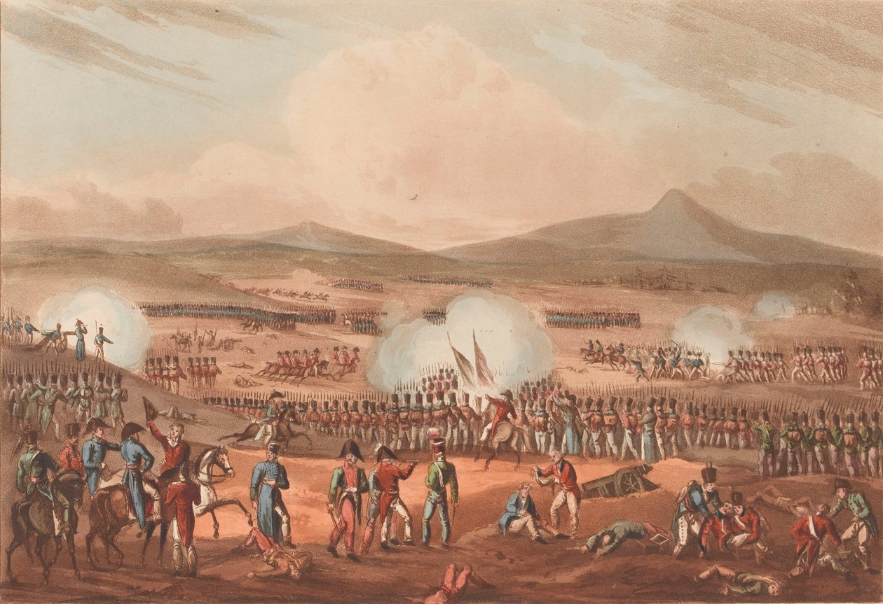 Batalla de Fuentes de Oñoro, 5 de mayo de 1811 (acuafuerte, coloreado) de William (after) Heath