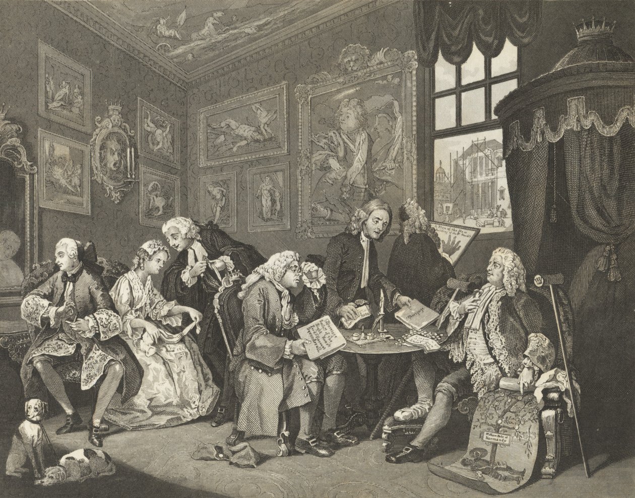 El matrimonio a la moda de William (after) Hogarth