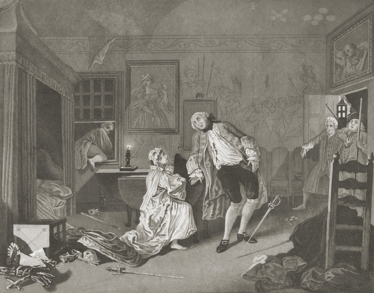 El matrimonio a la moda de William (after) Hogarth