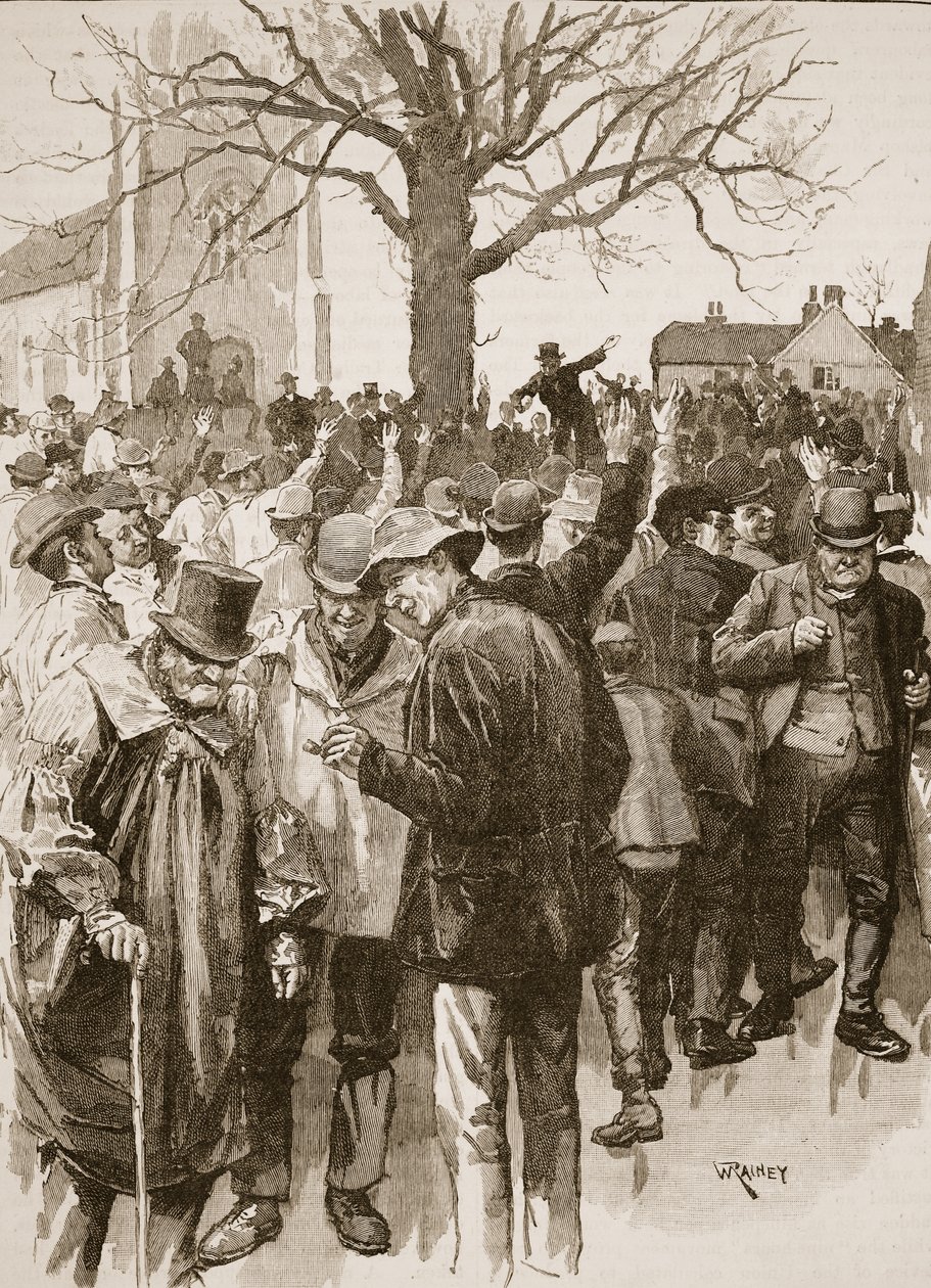 Huelga de los trabajadores agrícolas de Warwickshire: reunión en Whitnash de William (after) Rainey