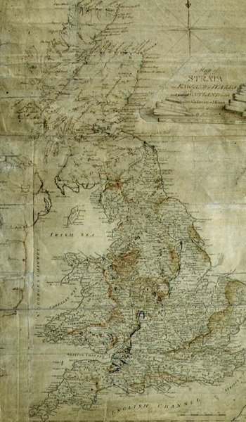 Mapa de estratos en Inglaterra, Gales y parte de Escocia, grabado por John Cary, c.1802-3 de William (after) Smith