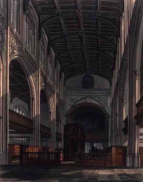 Interior de la Iglesia de Santa María, Cambridge, de 