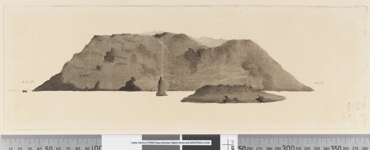 Página 3b Vista de isla no identificada. En tinta en el lado izquierdo 