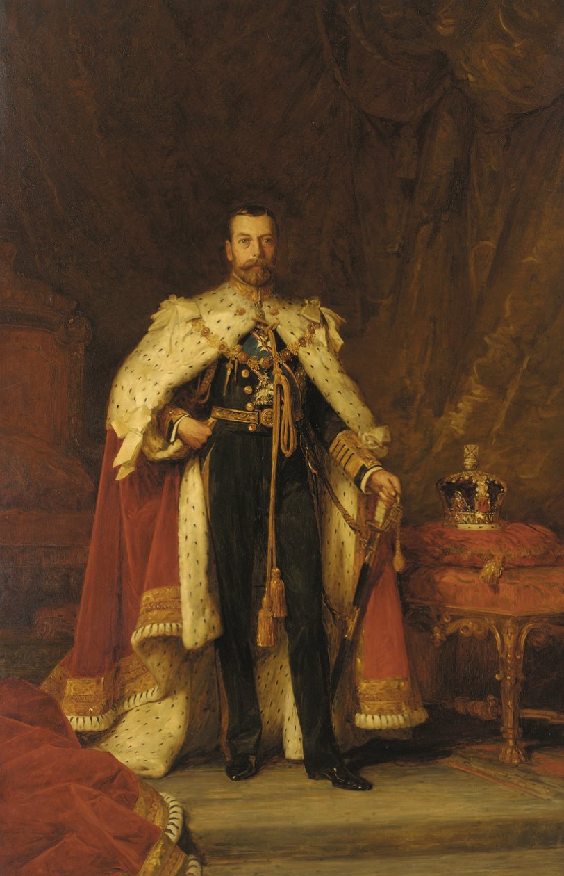 Retrato de coronación del Rey Jorge V, después de Sir Luke Fildes de William A. Menzies