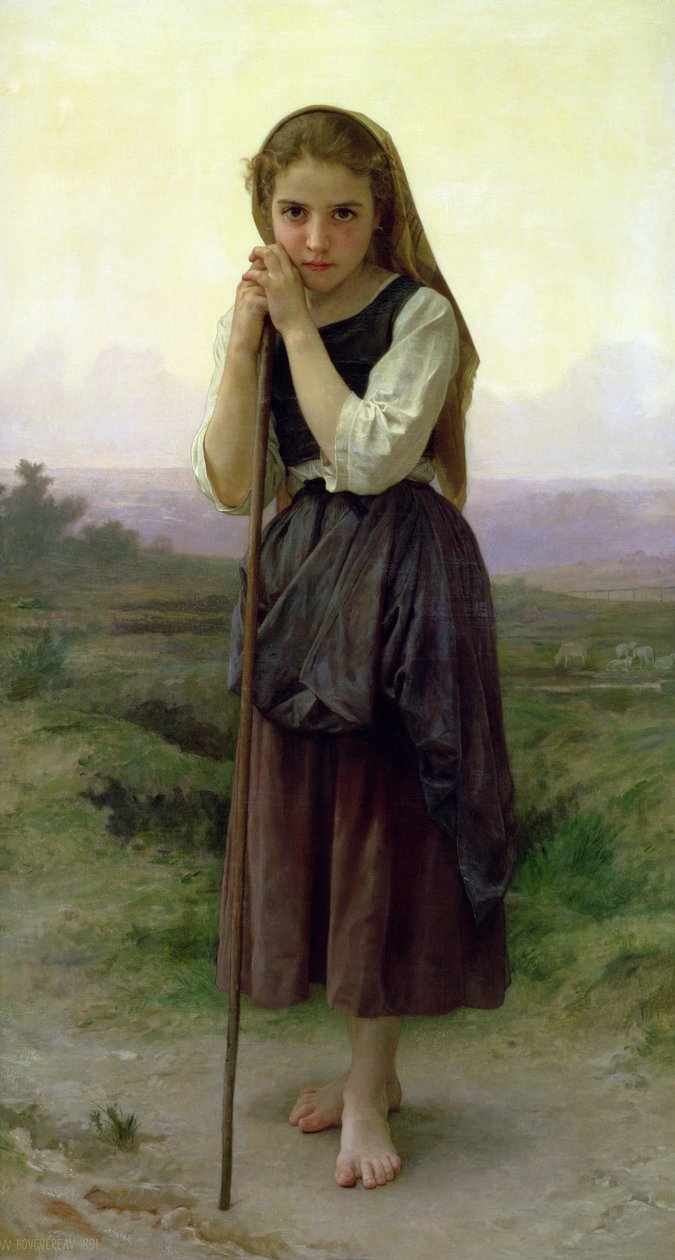 Una pequeña pastora, 1891 de William Adolphe Bouguereau