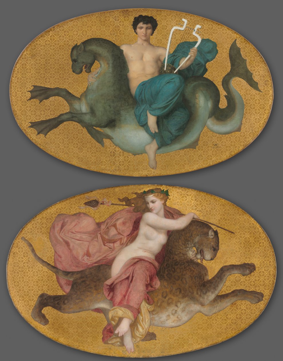 Arion on a Sea Horse and Bacchante on a Panther (pair) de William Adolphe Bouguereau