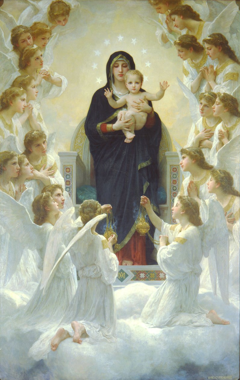 La Reina de los ángeles o La Virgen con ángeles de William Adolphe Bouguereau
