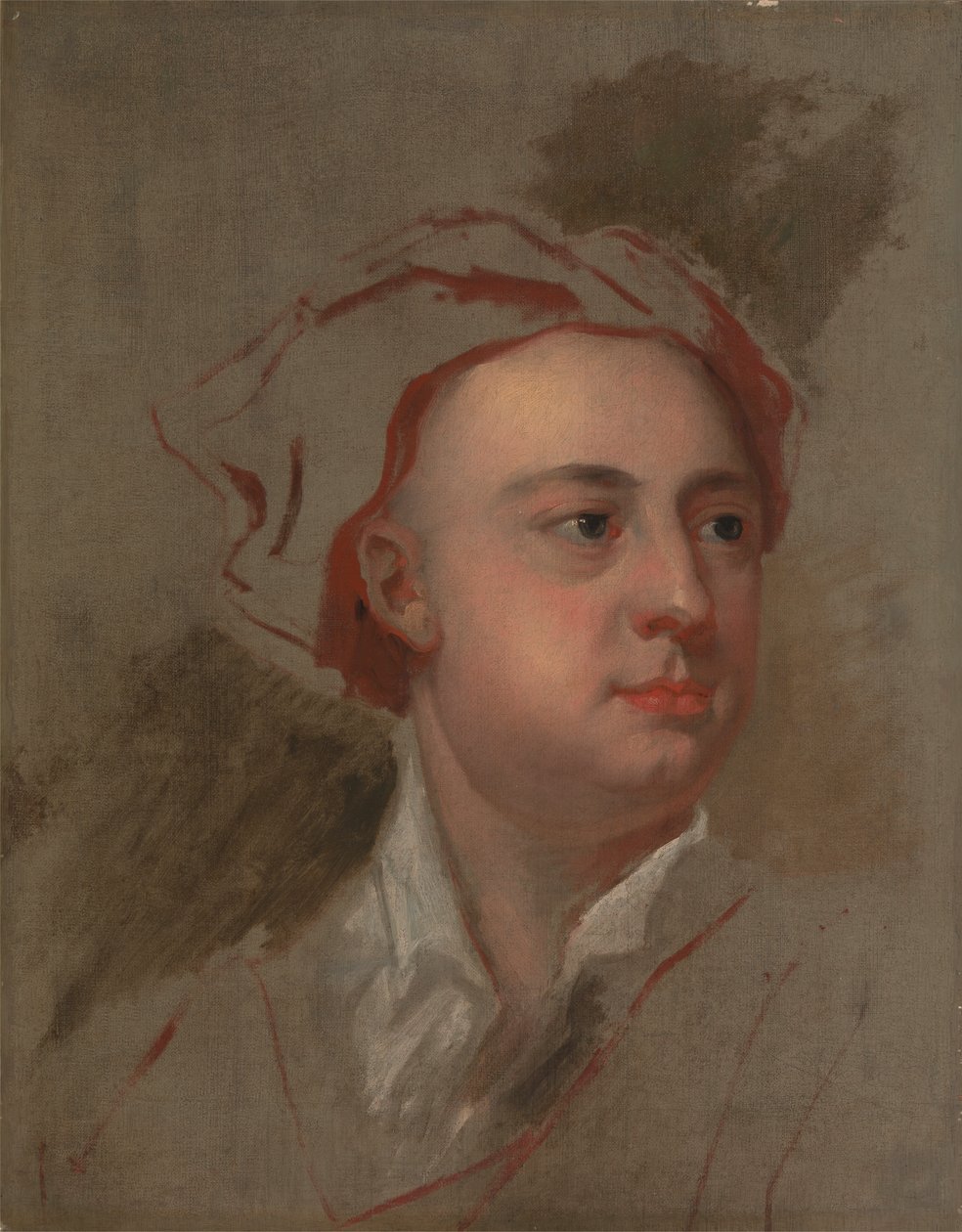 Un estudio inacabado de la cabeza de James Thomson de William Aikman