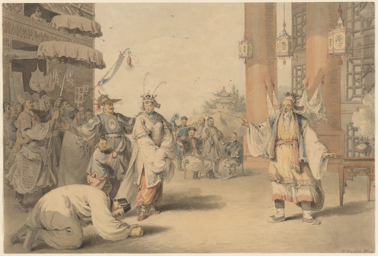 Una escena de una obra histórica representada en el escenario chino de William Alexander