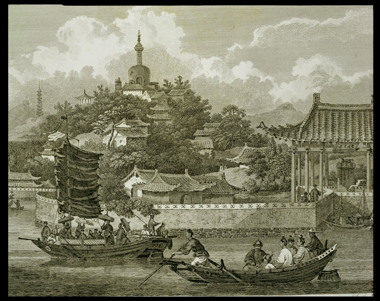 Vista de los jardines del Palacio Imperial, Pekín (detalle) de William Alexander