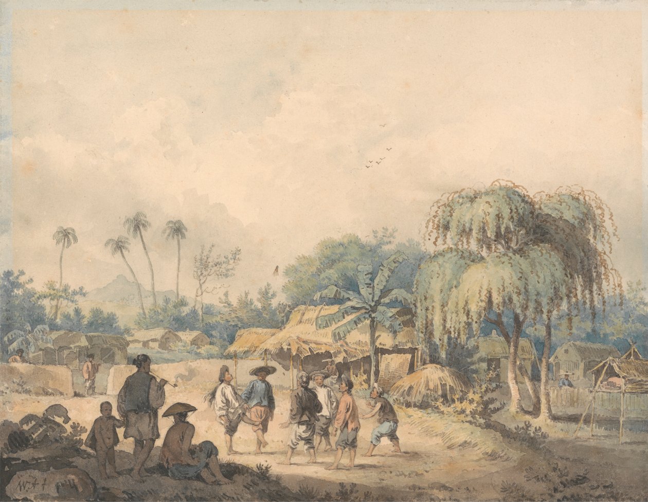 Nativos de Cochin jugando al volante en China de William Alexander
