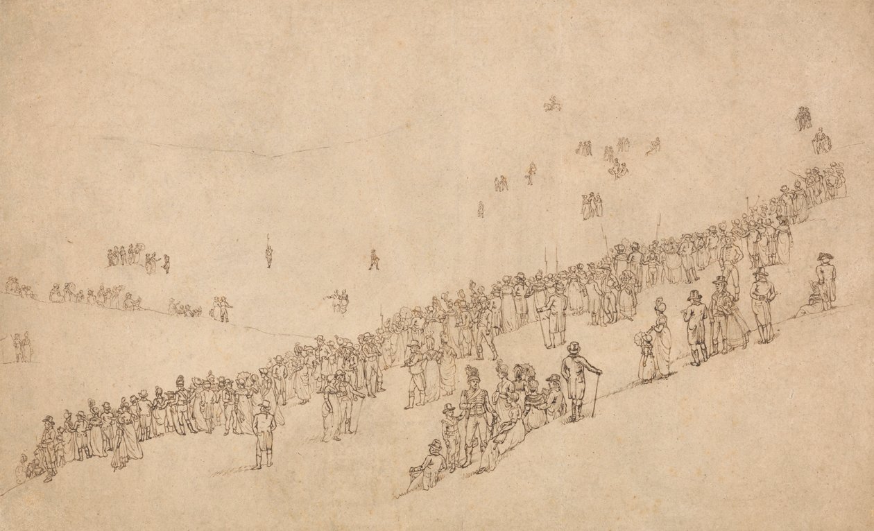 Estudio para la cena en Mote Park, Maidstone, tras la Real Revista de los Voluntarios de Kentish el 1 de agosto de 1799. de William Alexander