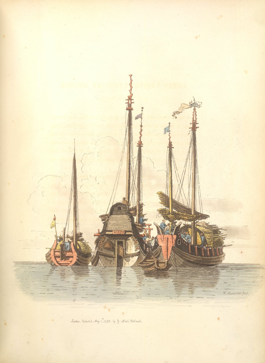Tres buques fondeados de William Alexander