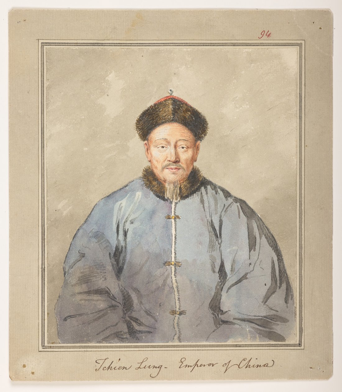 WD 959 sección 1 f.94, Tchien Lung, Emperador de China, c1793. Retrato del emperador Ch