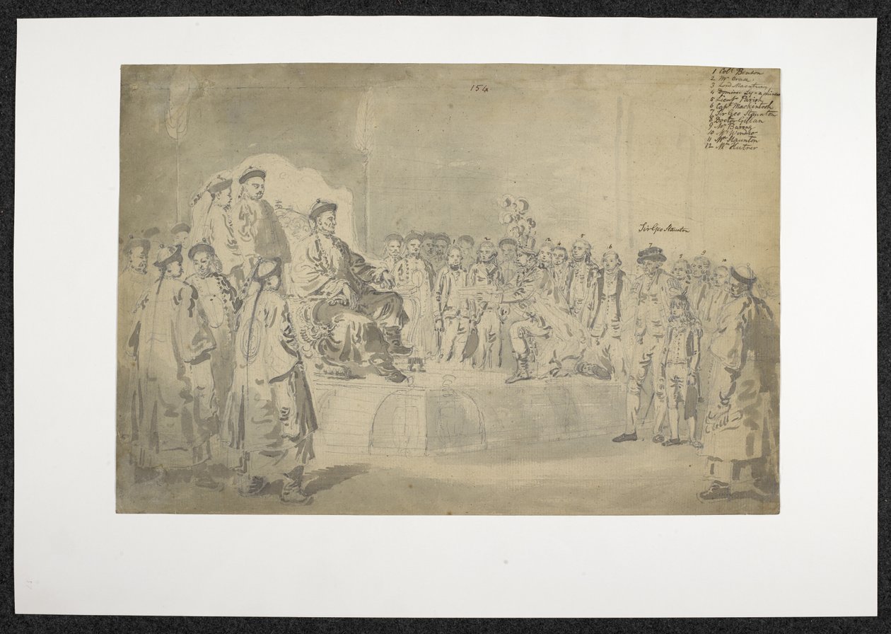 WD 961, f.57 Lámina 154 Primer encuentro de Macartney con Qianlong de William Alexander