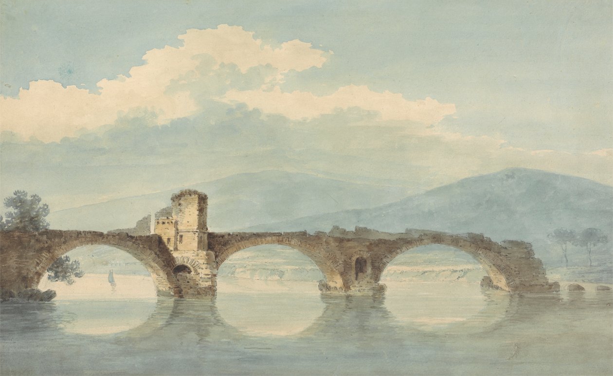 Un puente sobre el Arno (?) de William Alfred Delamotte