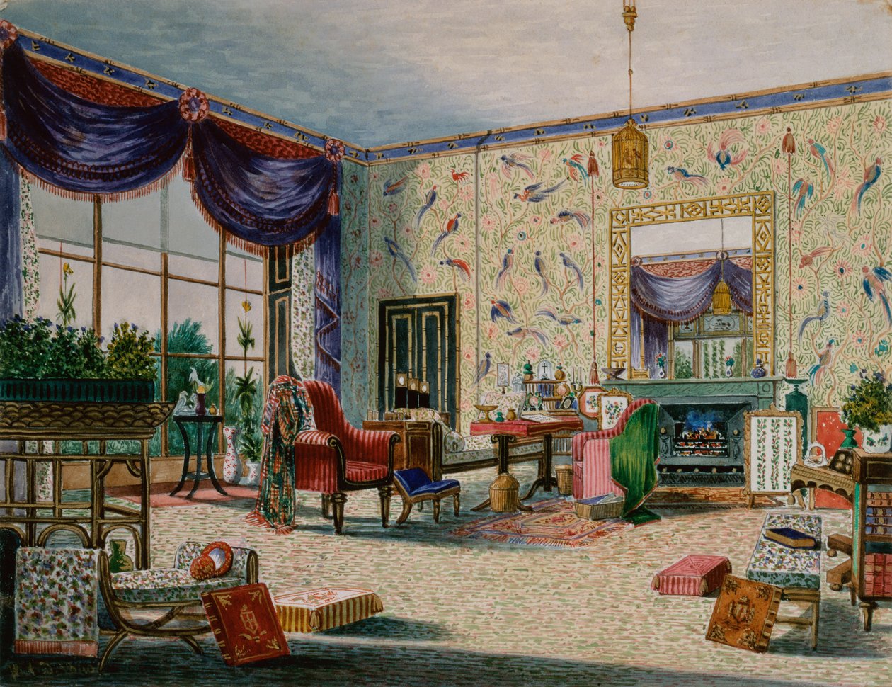 El Salón Chino, Middleton Park, Oxfordshire de William Alfred Delamotte