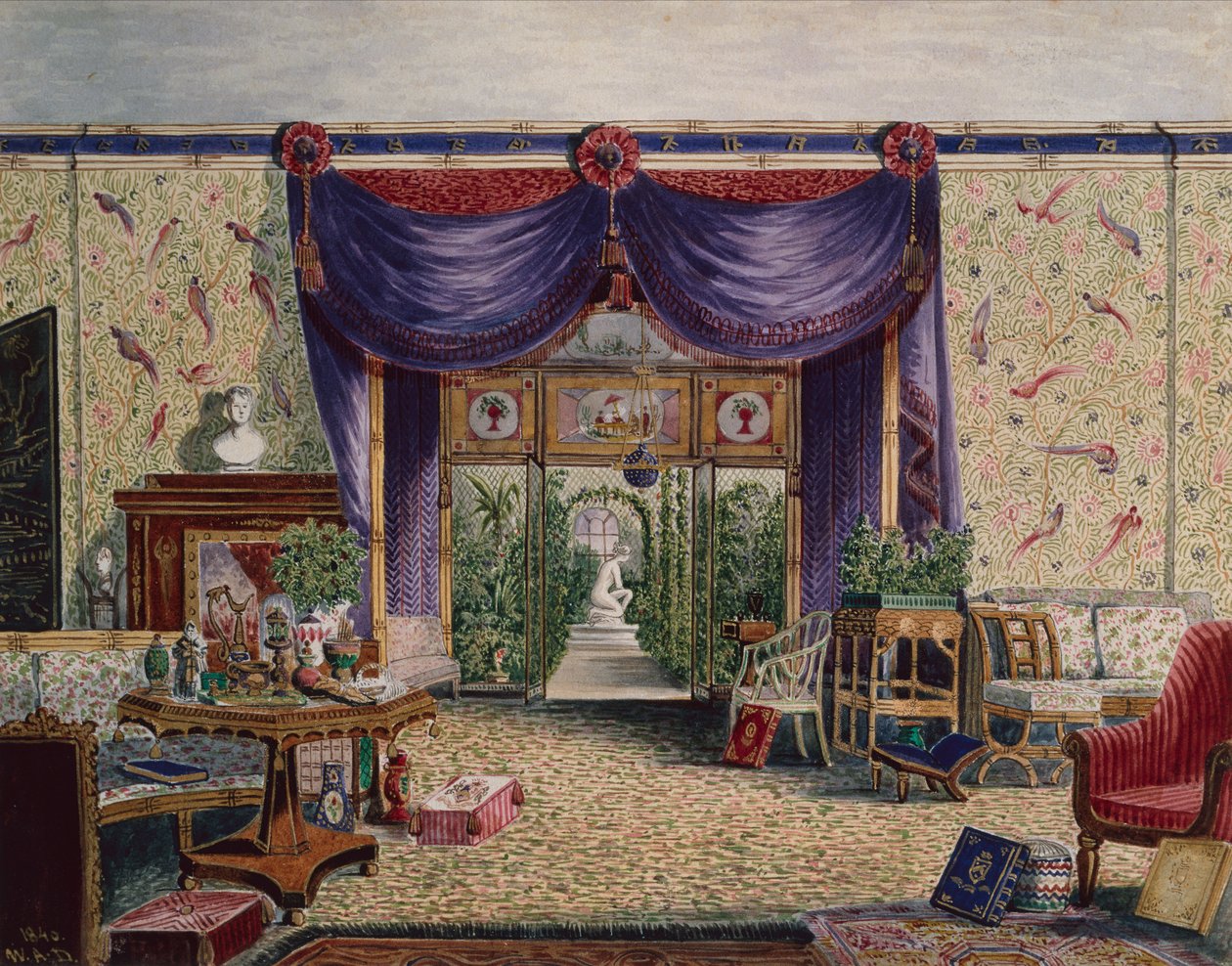 La sala china en Middleton Park, Oxfordshire de William Alfred Delamotte