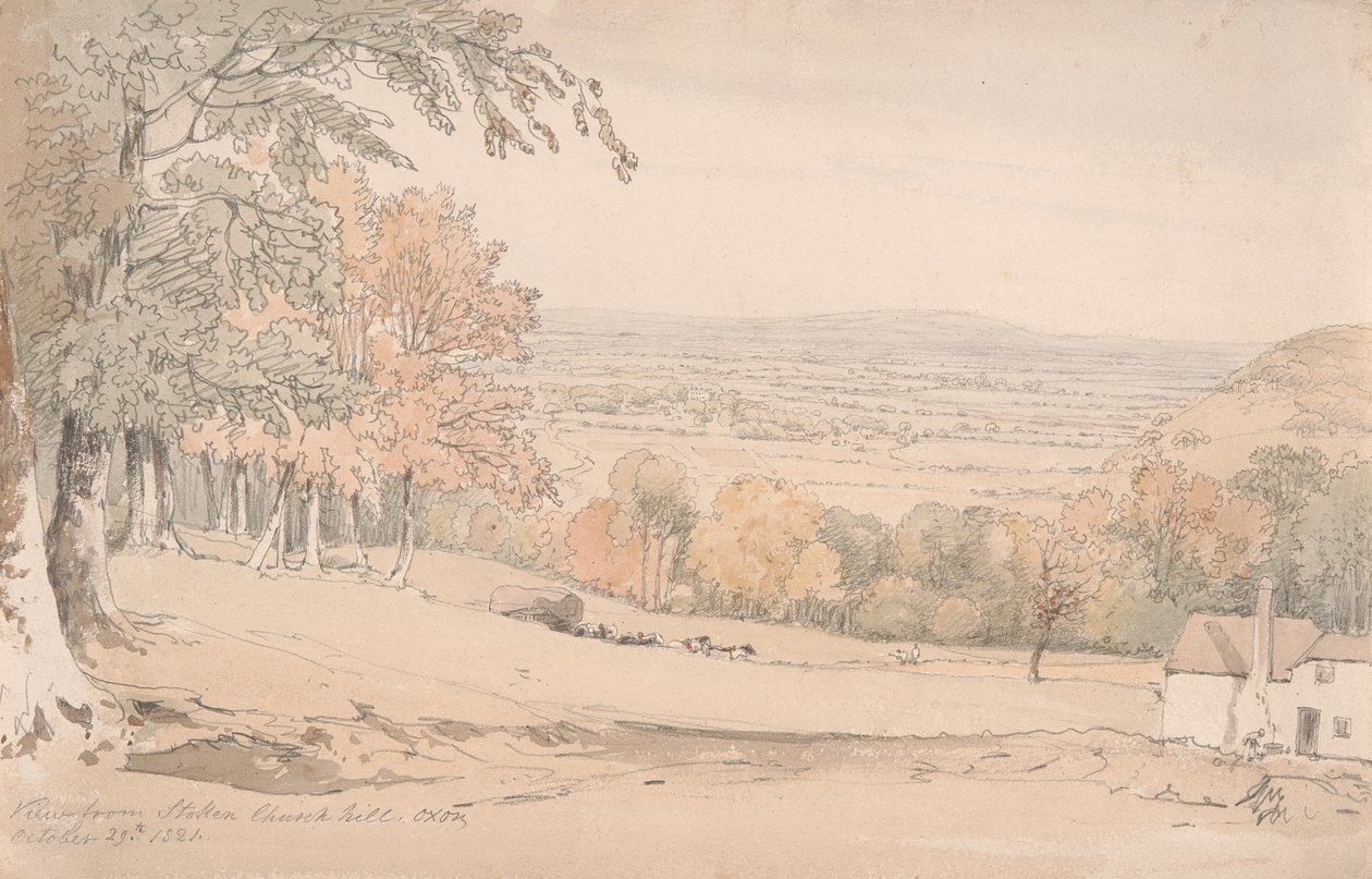 Vista desde Stokenchurch Hill, Buckinghamshire de William Alfred Delamotte