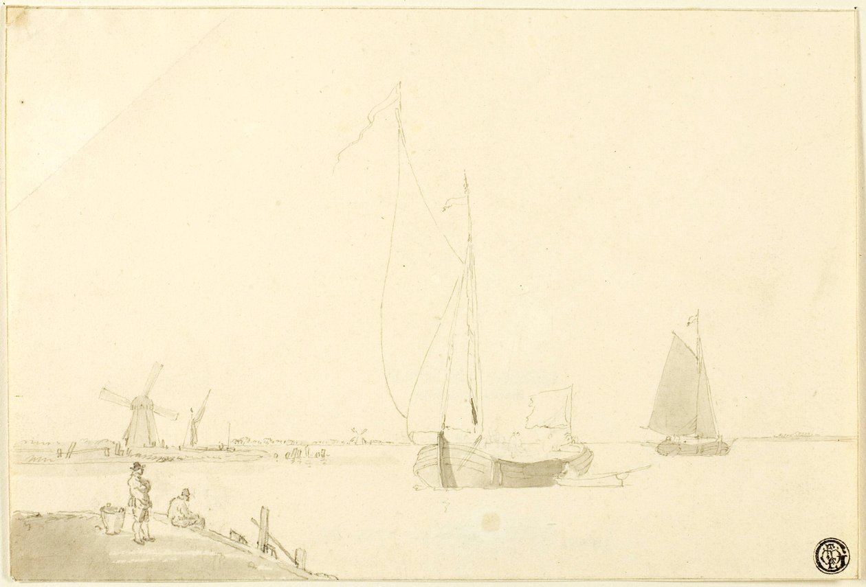 Escena de la costa holandesa de William Anderson