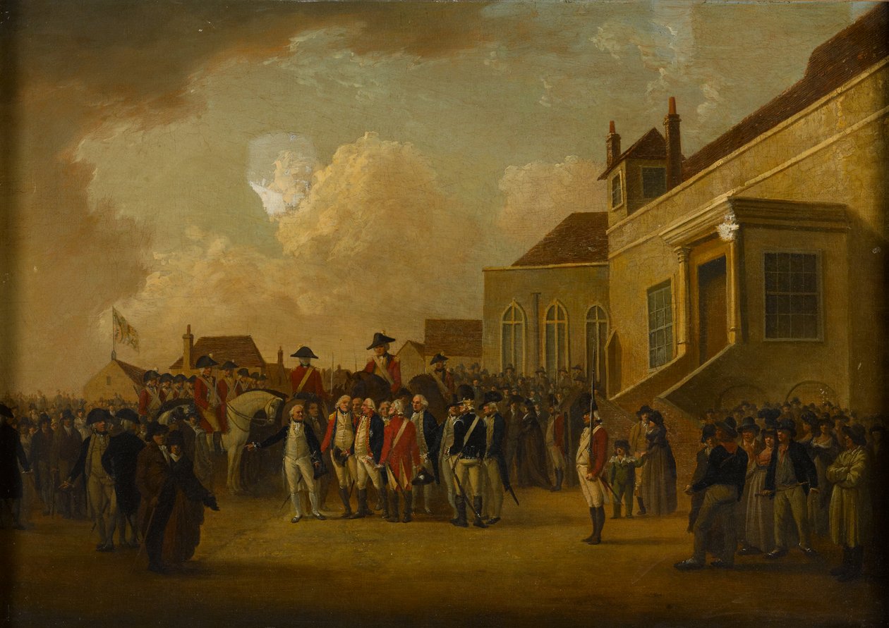 Federico Augusto, Duque de York, revisando tropas en Flandes, 1794 circa de William Anderson