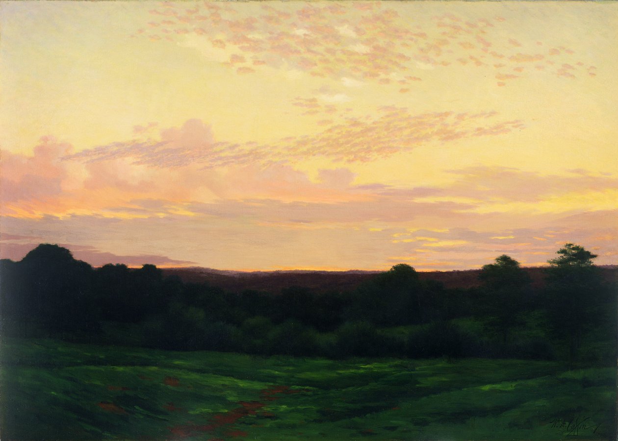Atardecer, Somerset Valley, Pennsylvania, c.1898 (óleo sobre lienzo) de William Anderson Coffin