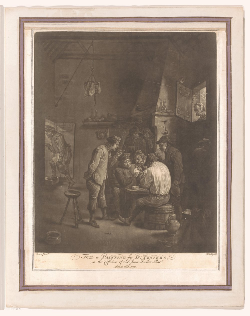 Granjeros jugando a las cartas en la posada de William Baillie