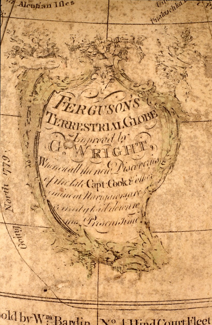 Cartela en el Pacífico Norte, c.1795 (papel maché, placa de cobre grabada, latón, madera, papel) de William Bardin