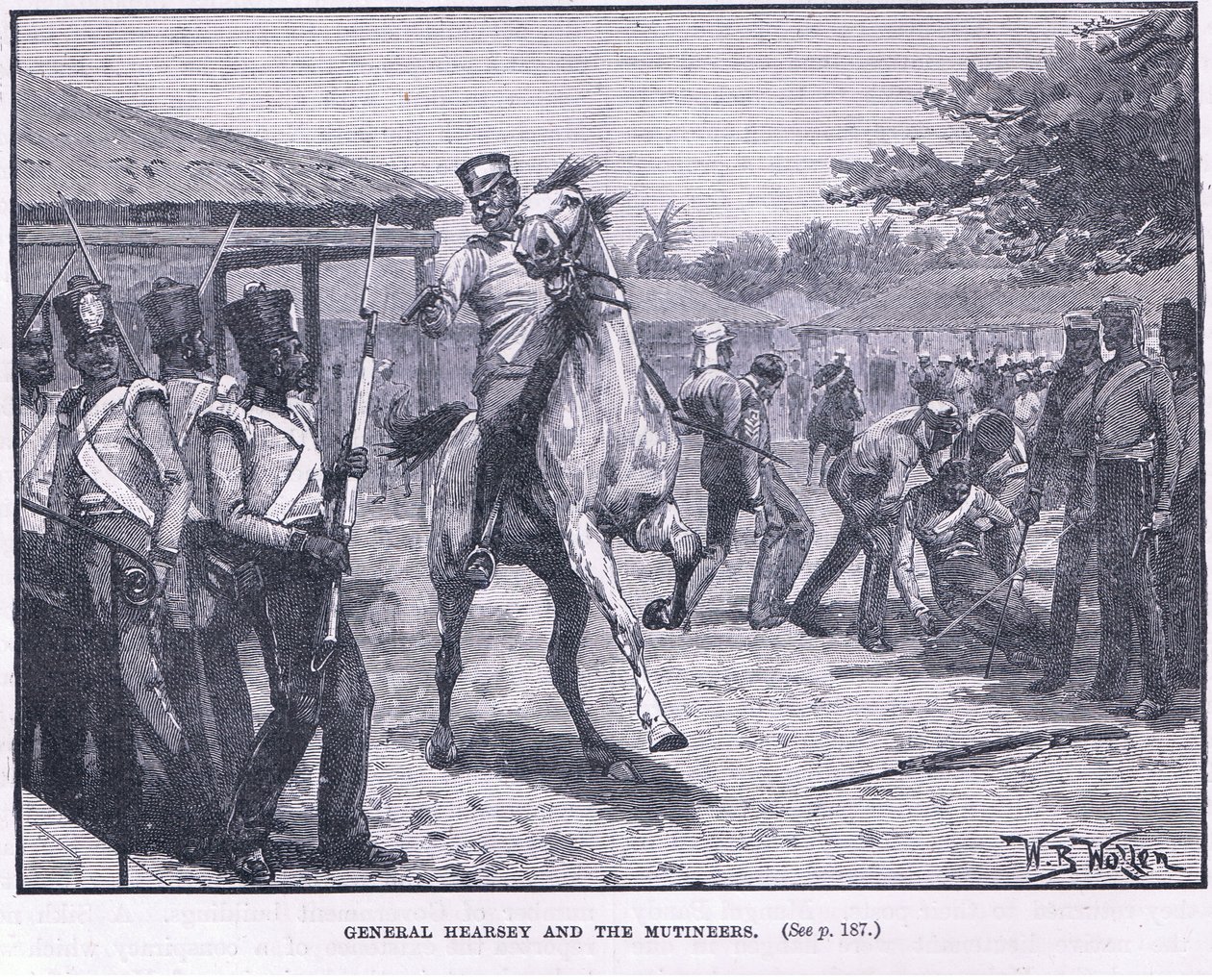General Hearsay y los amotinados 1857 d.C. de William Barnes Wollen