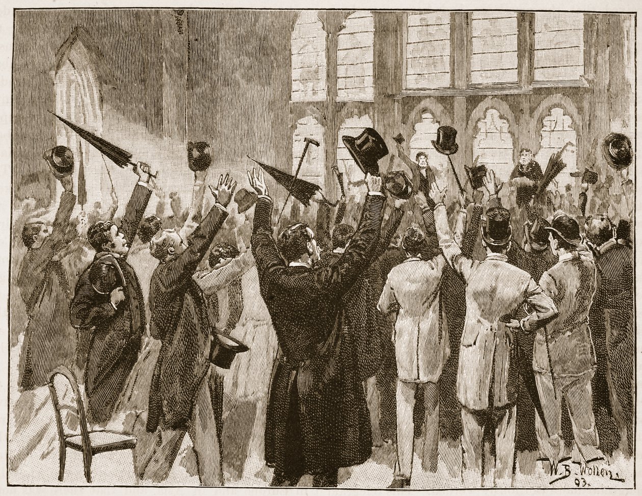 Reunión de jingoístas en Guildhall, Londres, 1878, ilustración de 