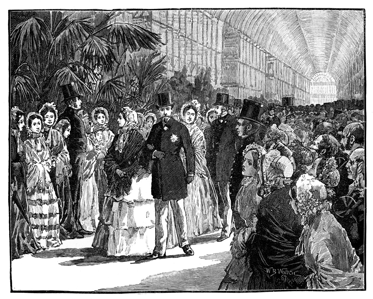 Visita real e imperial al Crystal Palace, 1850s, c. 1888 de William Barnes Wollen