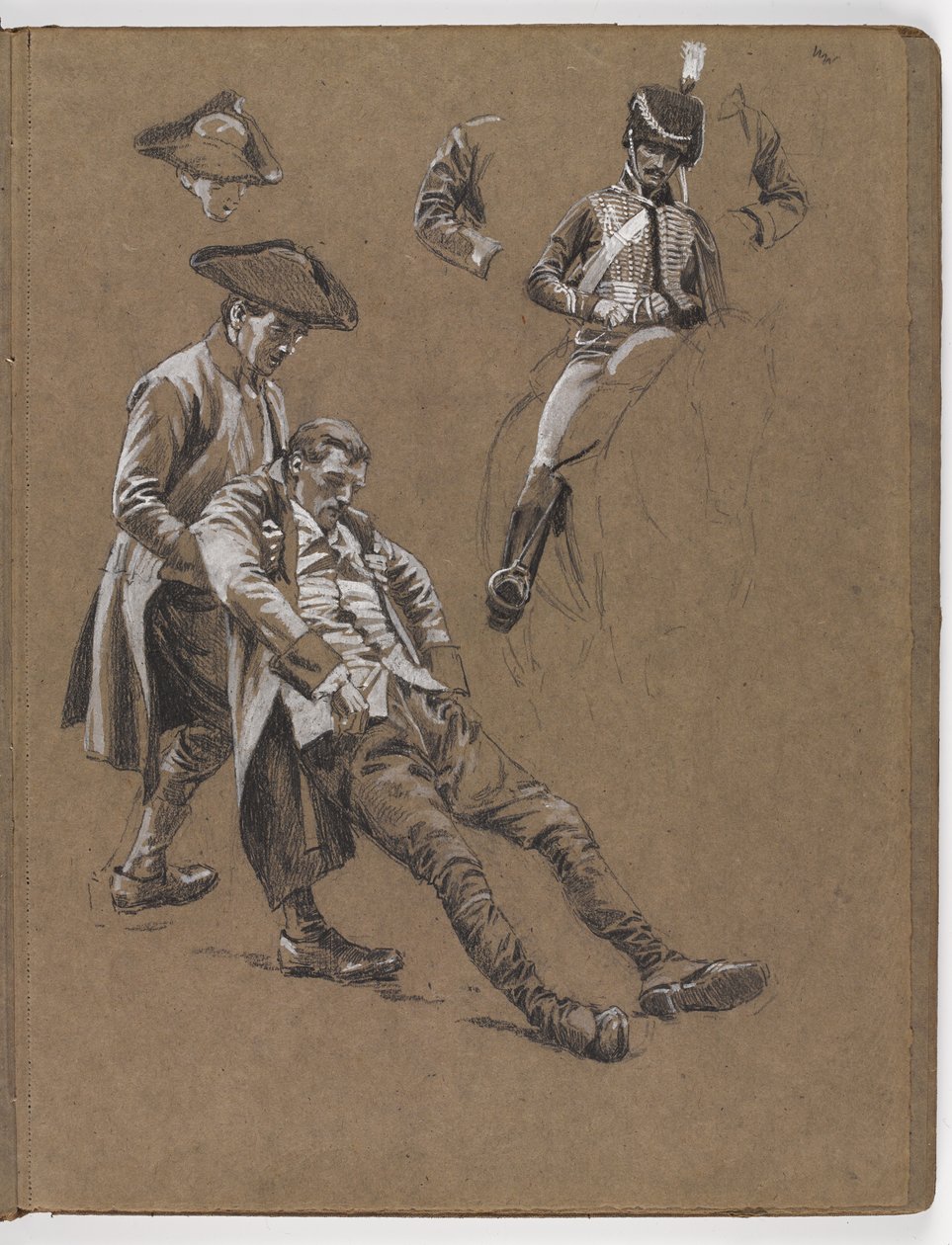 Estudio para la pintura al óleo de William Barns Wollen, ¿La batalla de Lexington 1775? de William Barnes Wollen