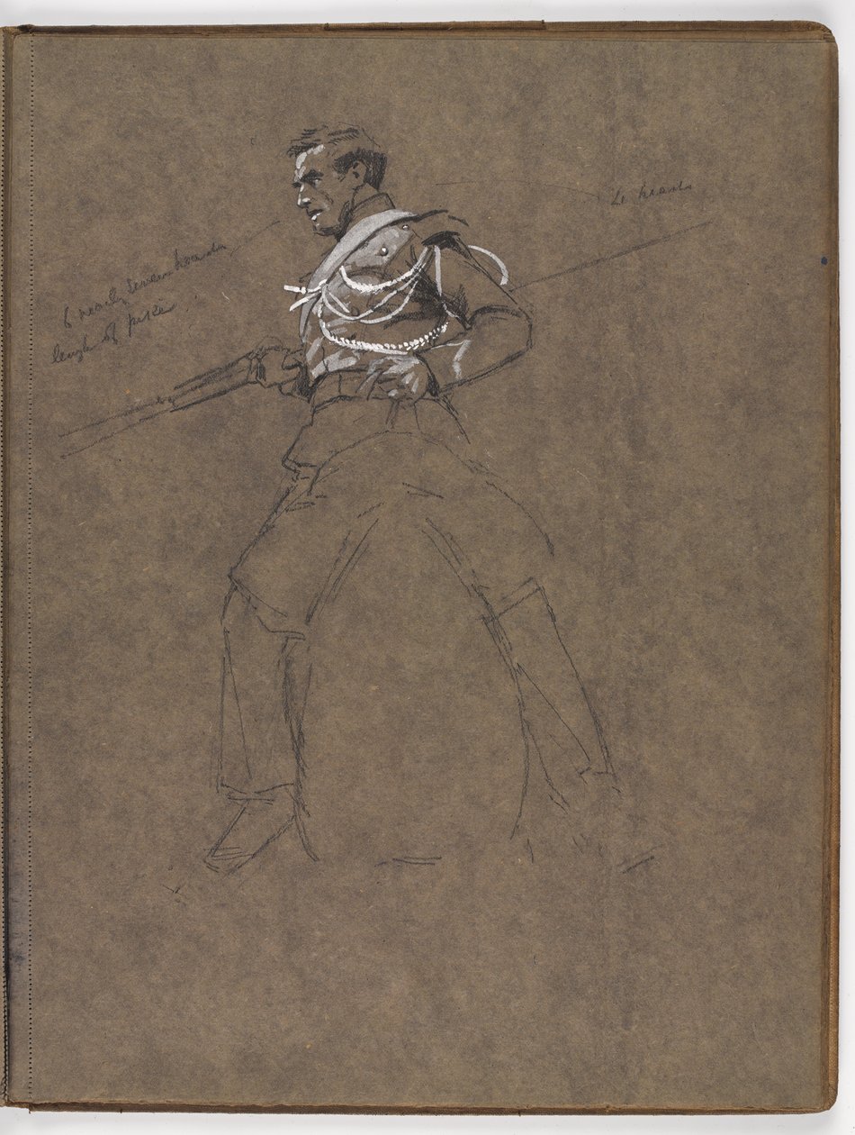 Estudio para la pintura al óleo de William Barns Wollen, ¿La bandera: Albuhera, 16 de mayo de 1811? de William Barnes Wollen