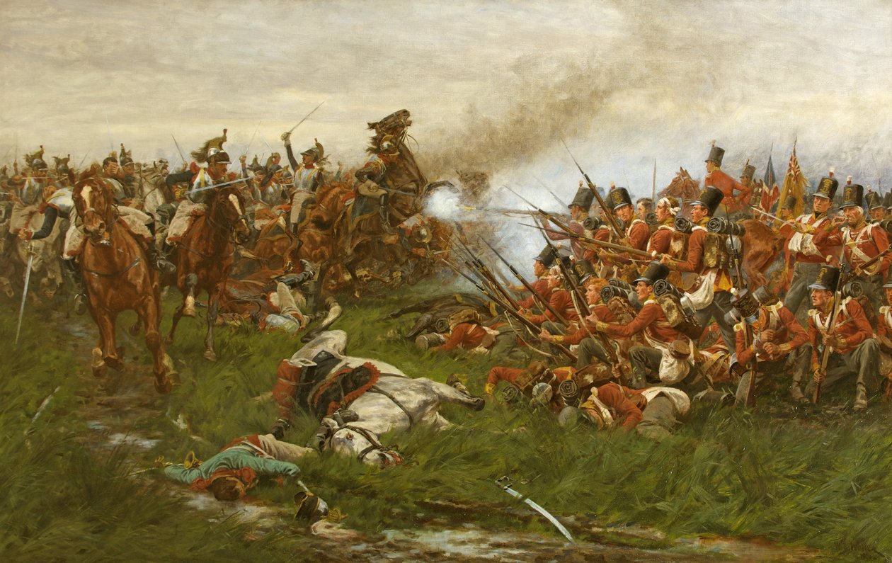 El 28º (1er Regimiento de Gloucestershire) en Waterloo de William Barnes Wollen