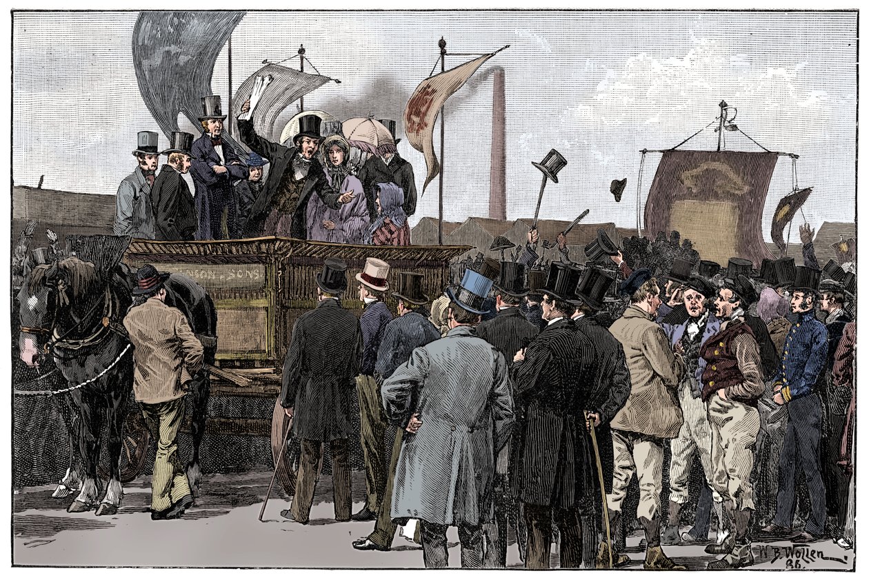 La manifestación cartista en Kennington Common de William Barnes Wollen