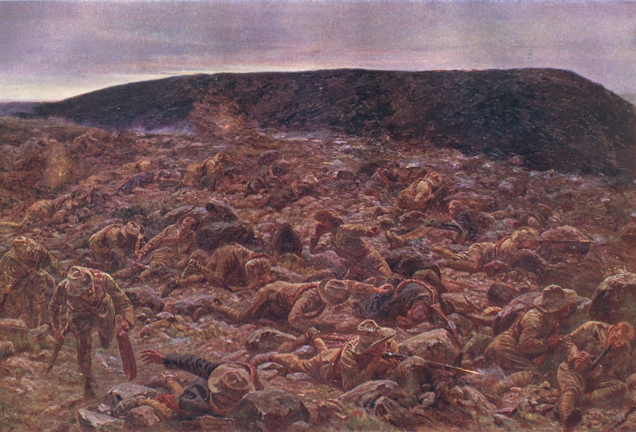 La Caballería Ligera Imperial en Waggon Hill 6 de enero de 1900, ilustración de la Historia de Inglaterra de Cassell, 1900s de William Barnes Wollen