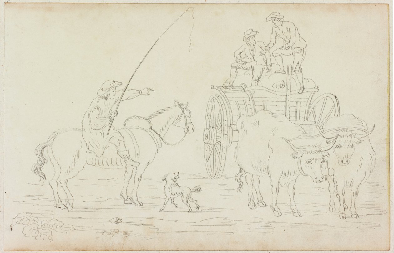 Carreta de bueyes bloqueando el camino de William Beilby