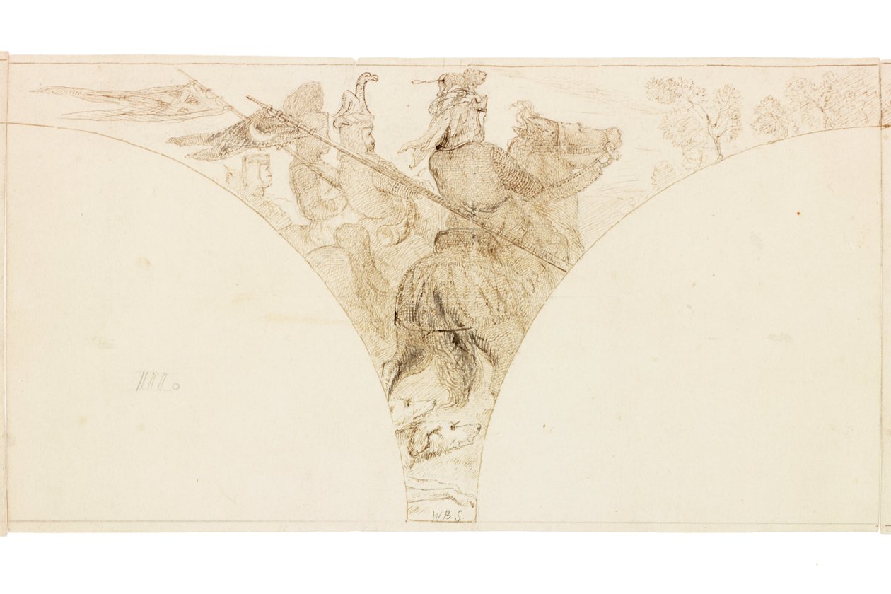 Boceto para mural en Wallington Hall de William Bell Scott