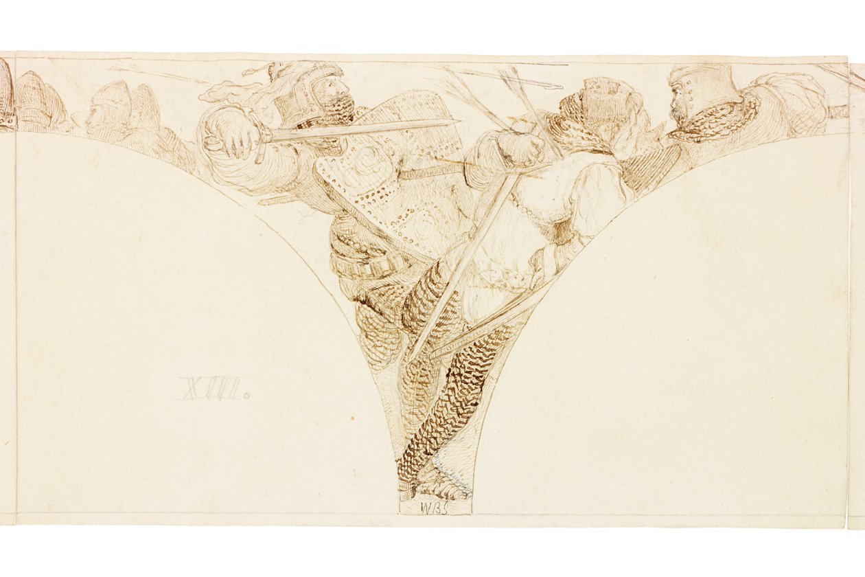 Boceto para mural en Wallington Hall de William Bell Scott