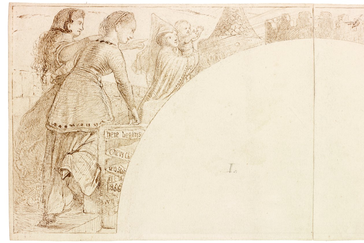 Boceto para mural en Wallington Hall de William Bell Scott