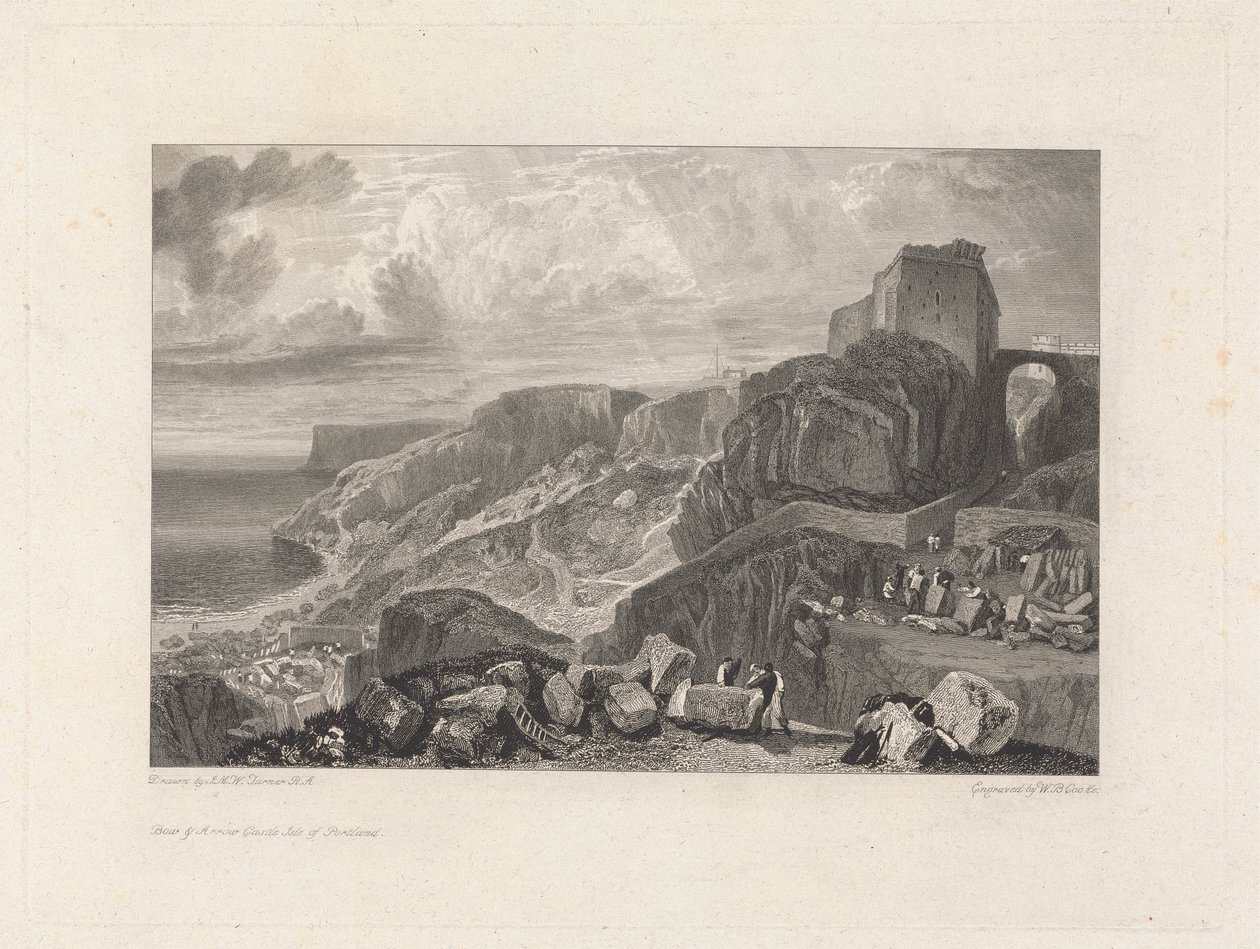 Castillo de Bow and Arrow, Isla de Portland de William Bernard Cooke