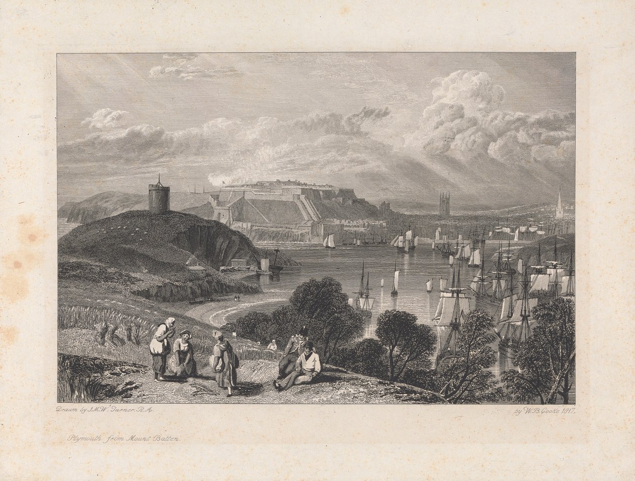 Plymouth, con el monte Batten de William Bernard Cooke