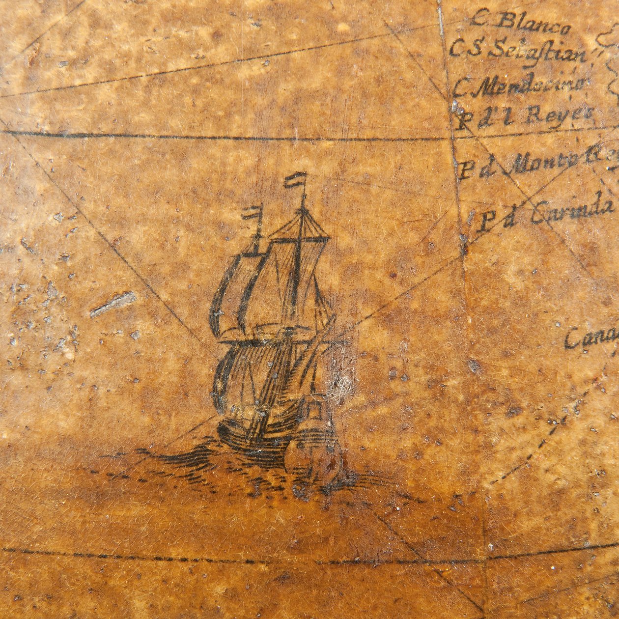 Globo terráqueo inglés temprano, c.1673 de William Berry
