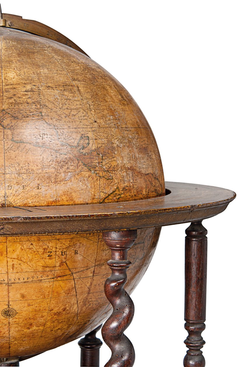 Globo terráqueo inglés temprano, c.1673 de William Berry