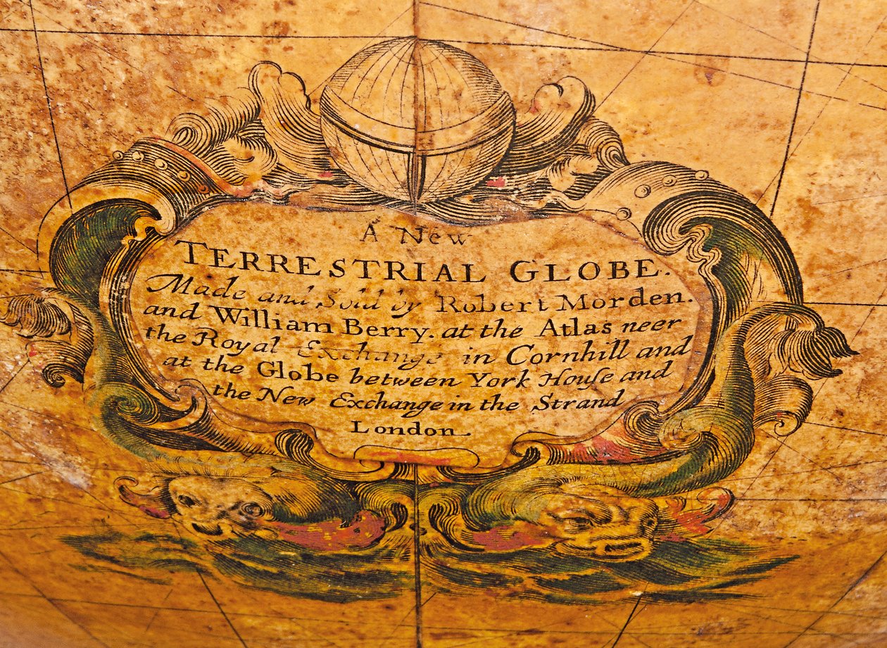 Globo terráqueo inglés temprano de William Berry
