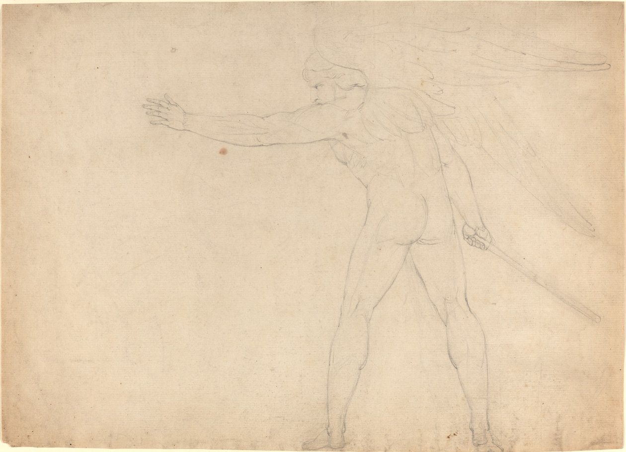 Un Ángel Guerrero [recto] de William Blake